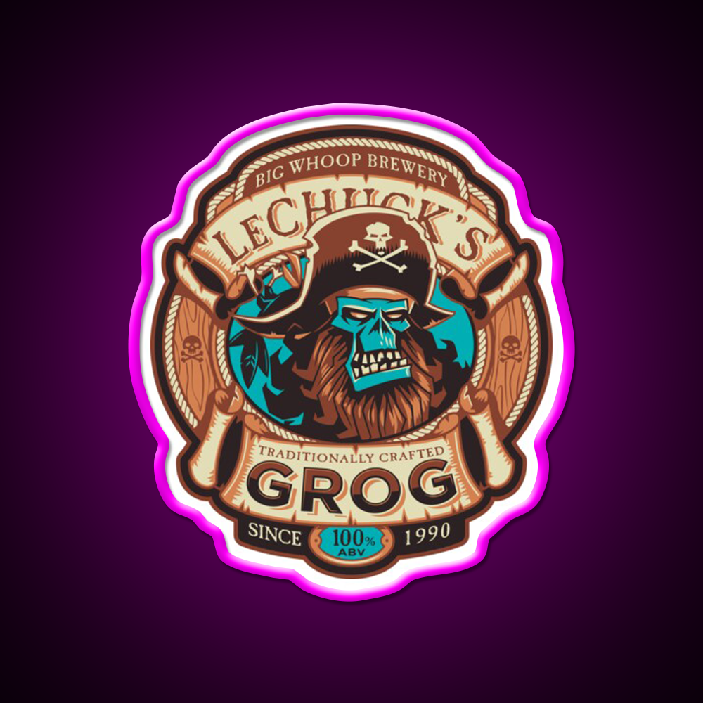 Ghost Pirate Grog Craft Beer Gamer Beer Bar Decor Led Neon Sign Rgb Color