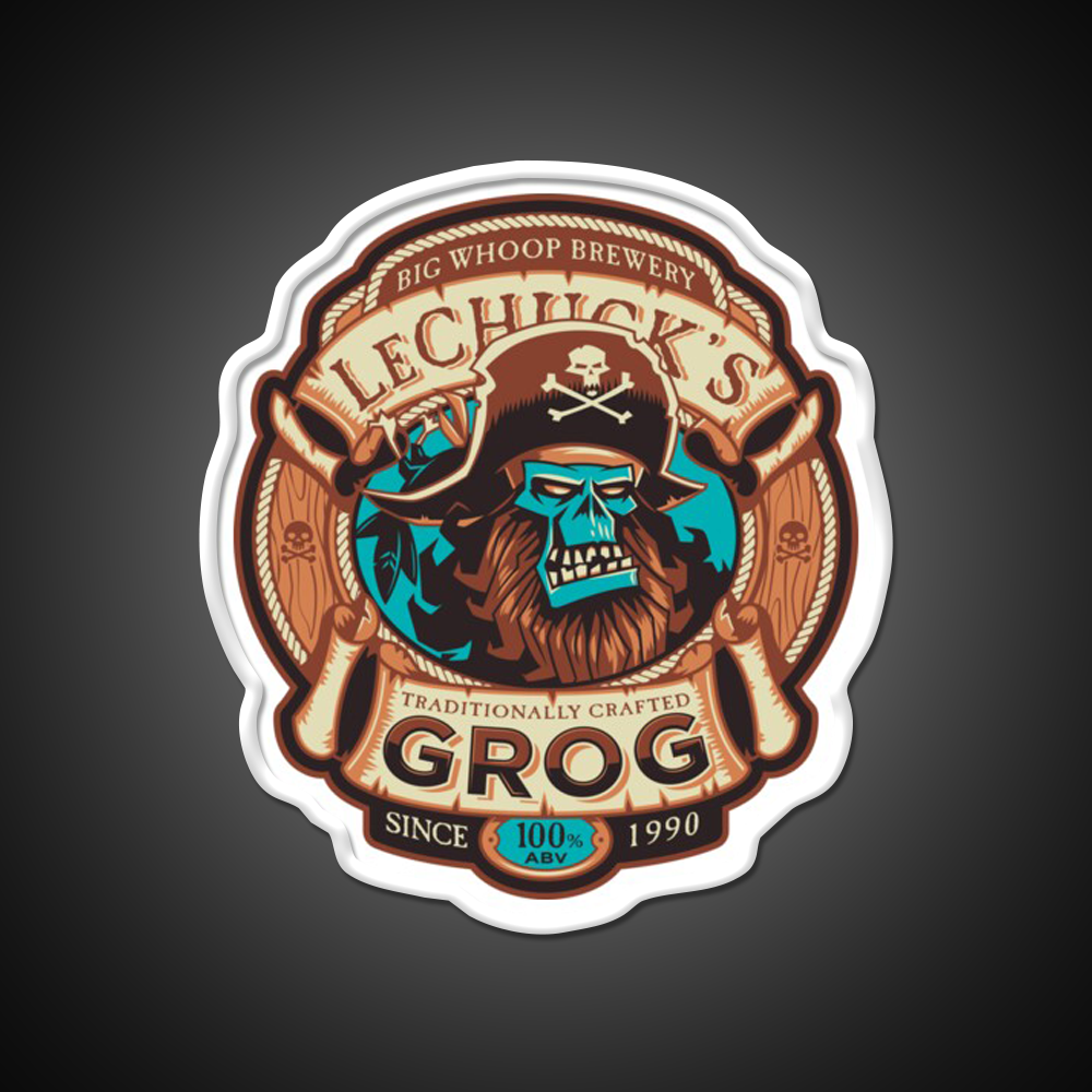 Ghost Pirate Grog Craft Beer Gamer Beer Bar Decor Led Neon Sign Rgb Color