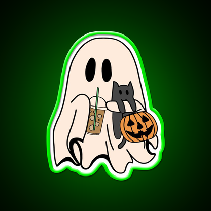 Ghost Vibes Cafe Led Neon Sign Espresso Bar Art Rgb Color