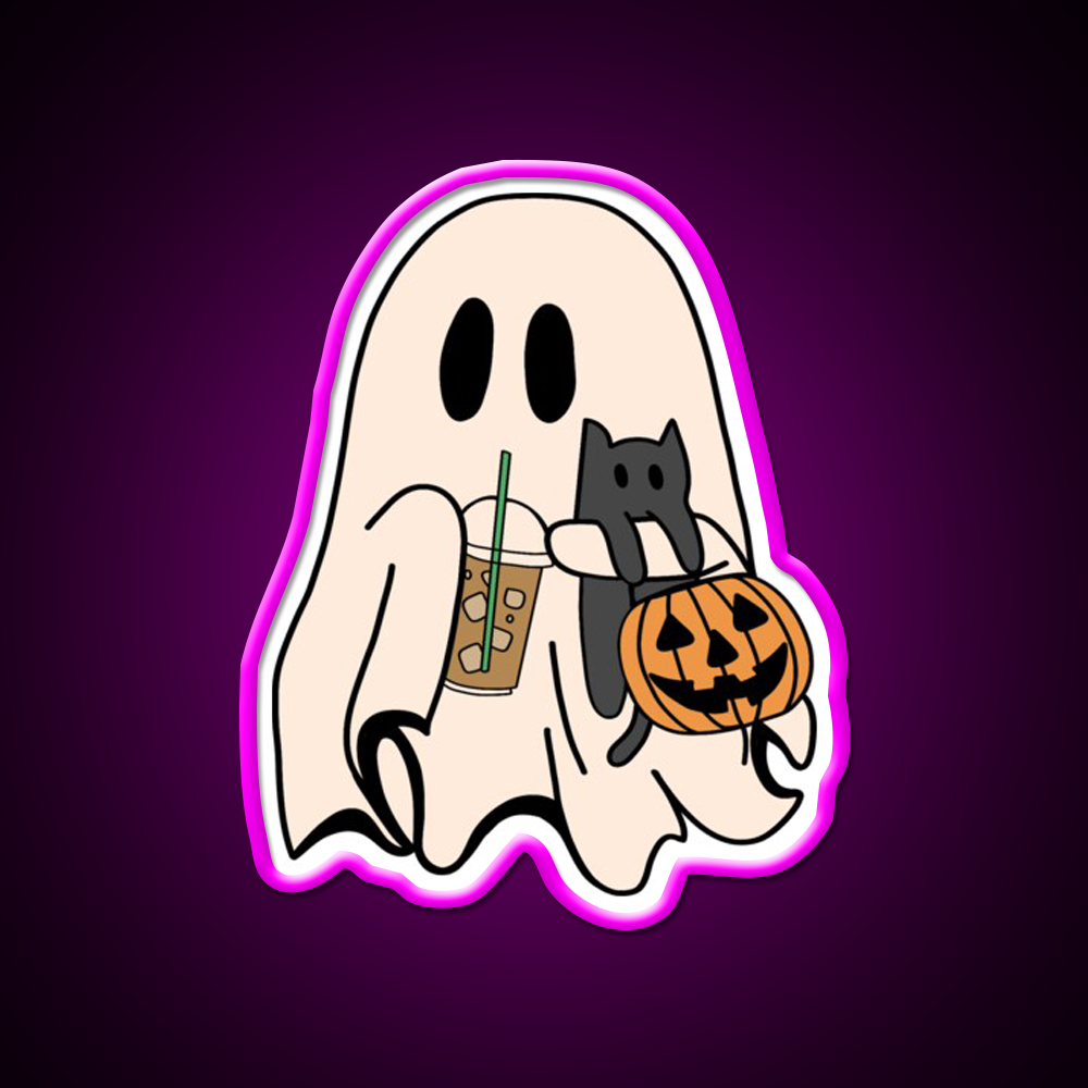 Ghost Vibes Cafe Led Neon Sign Espresso Bar Art Rgb Color