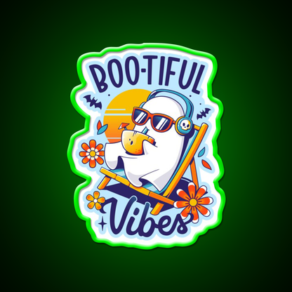 Ghostly Summer Vibes Spooky Ghost Cocktail Bar Decor Led Neon Sign Rgb Color - LED neon sign view 8