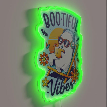 Ghostly Summer Vibes Spooky Ghost Rgb Led Neon Sign