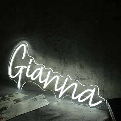 Gianna White Led Neon Sign For Personalized Decor | Shineneon