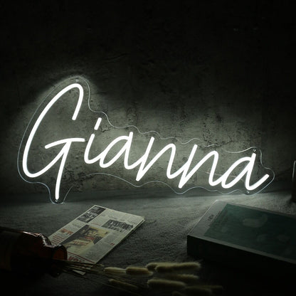 Gianna White Led Neon Sign For Personalized Decor | Shineneon