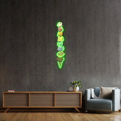 Giant Rainbow Ice Cream Cone Single Artwork Neon Led Signs - Shineneon