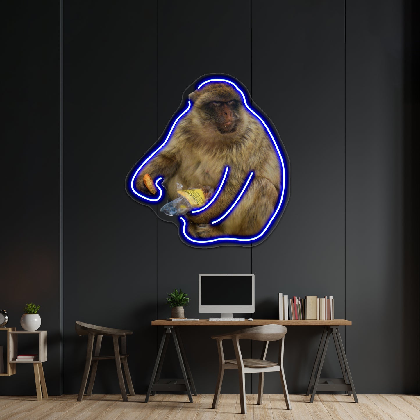 Gibraltar Macaque Monkey Wall Artwork Neon Signs