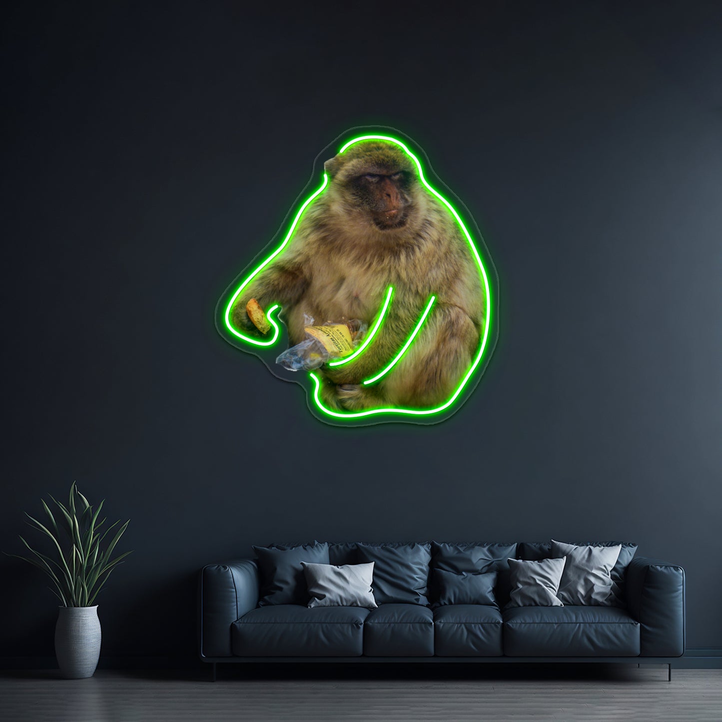 Gibraltar Macaque Monkey Wall Artwork Neon Signs