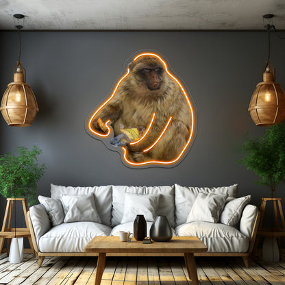 Gibraltar Macaque Monkey Wall Artwork Neon Signs