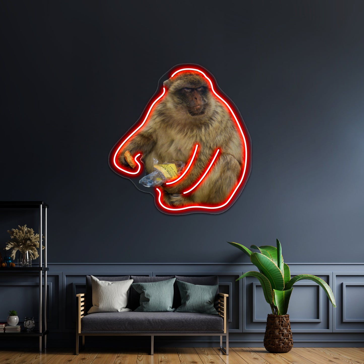 Gibraltar Macaque Monkey Wall Artwork Neon Signs