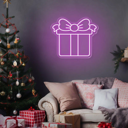 Gift Box Neon Sign For Weddings Birthdays And Home Decor | Shineneon