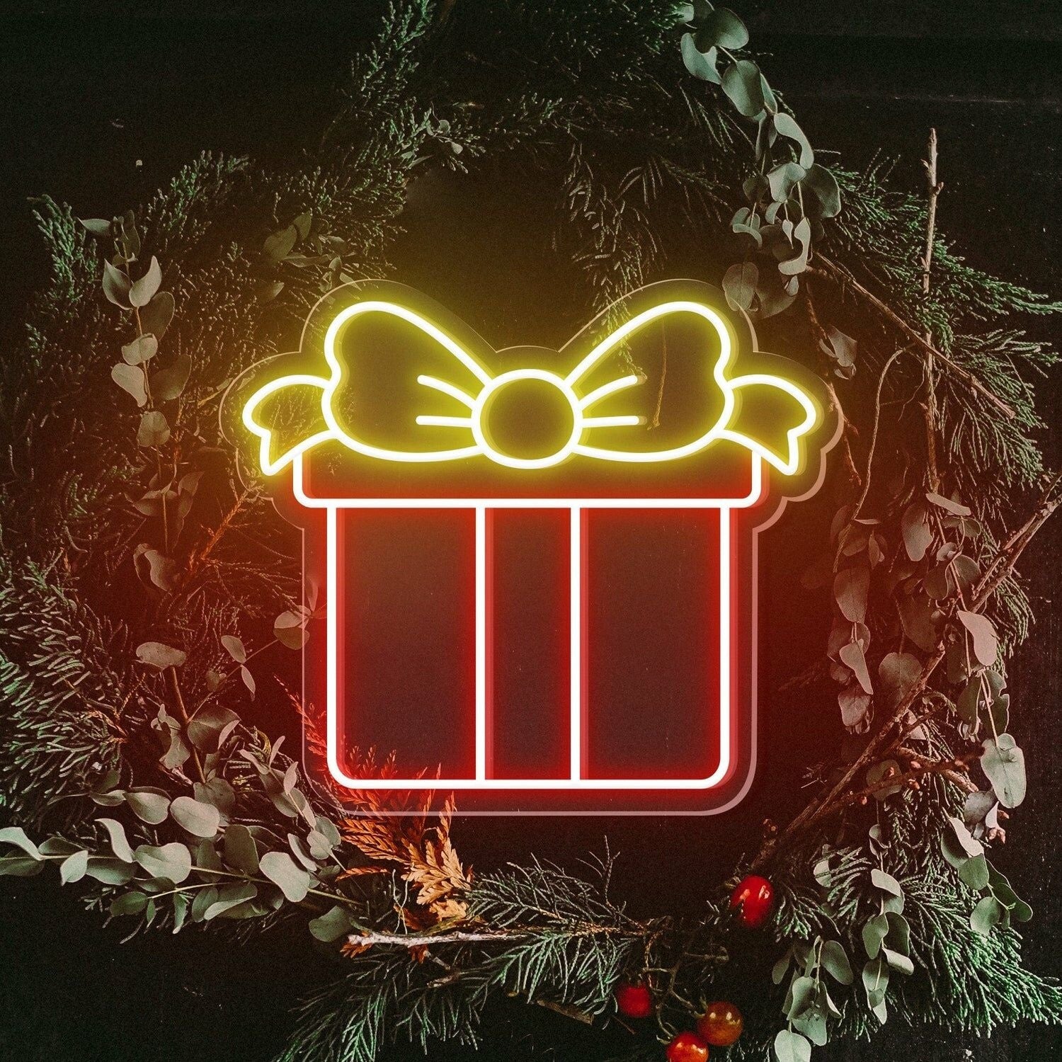 Gift Box Neon Sign For Weddings Birthdays And Home Decor | Shineneon