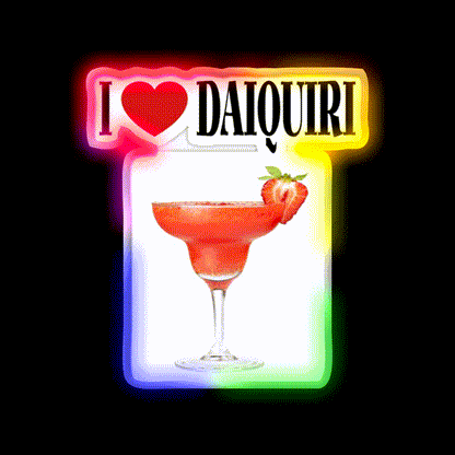 Gift For Those Who Loves Daiquiri Cocktail Bar Decor Led Neon Sign Rgb Color - LED neon sign close-up detail