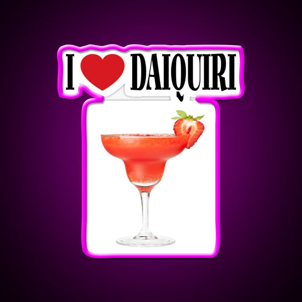 Gift For Those Who Loves Daiquiri Cocktail Bar Decor Led Neon Sign Rgb Color - Neon sign mounted on wall in room
