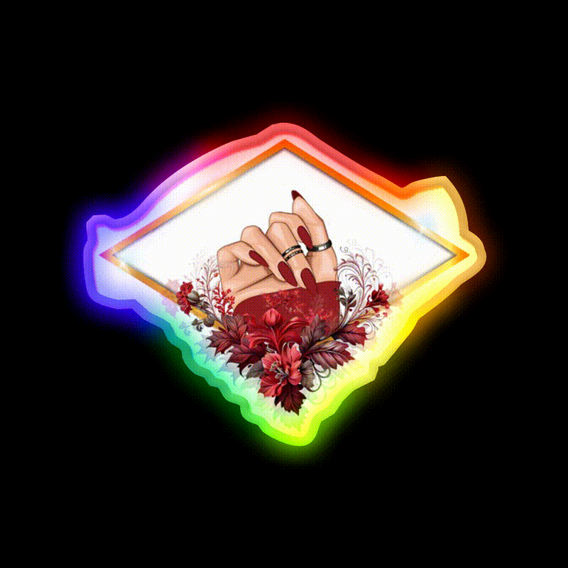 Gift For Your Beloved Nails Stylist Nail Salon Led Neon Sign Rgb Color - LED neon sign close-up detail