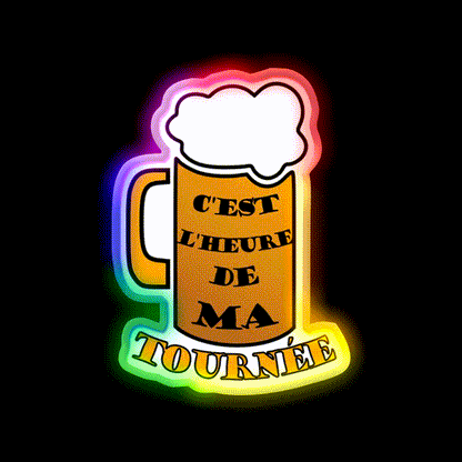 Gift Humor Man Beer Aperitif Birthday Man Cave Bar Led Neon Sign Rgb Color - LED neon sign close-up detail