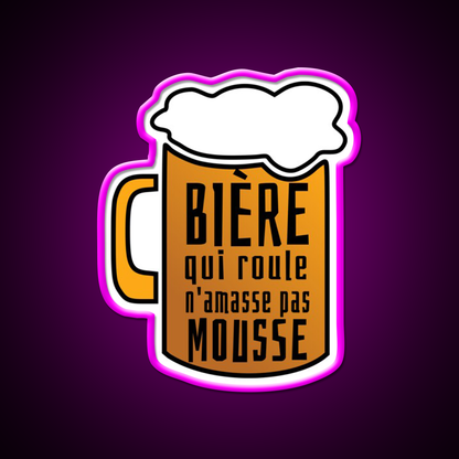 Gift Humor Man Beer Aperitif Man Cave Bar Led Neon Sign Rgb Color - Neon sign mounted on wall in room
