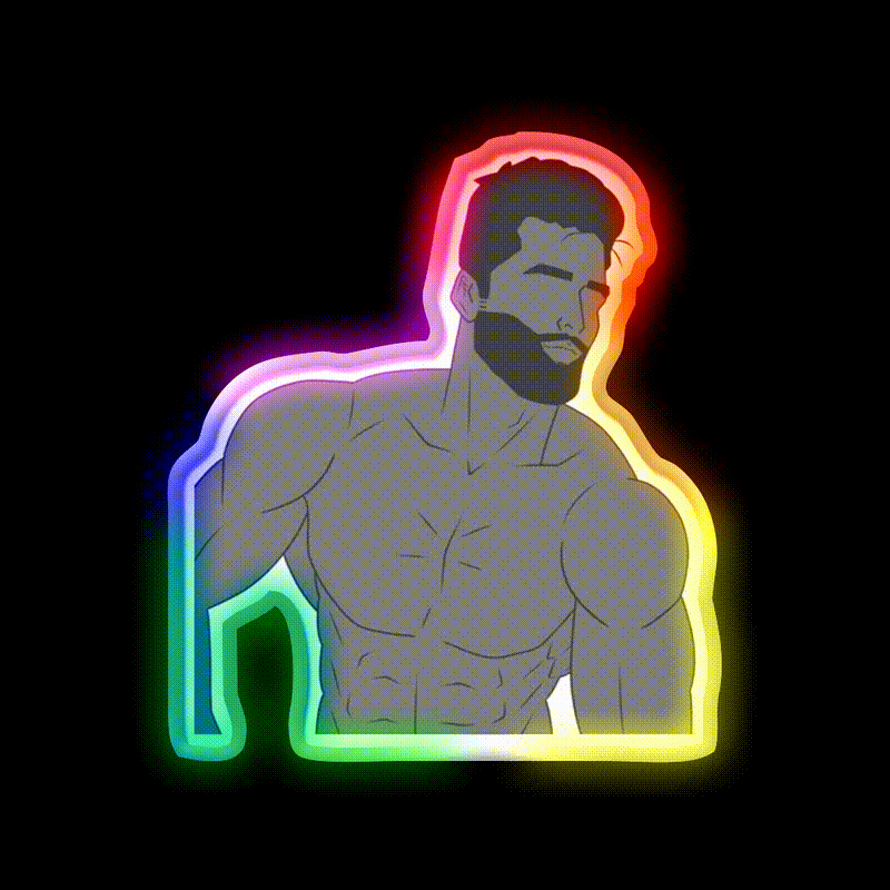 Gigachad Gym Fitness Led Neon Sign Rgb Color