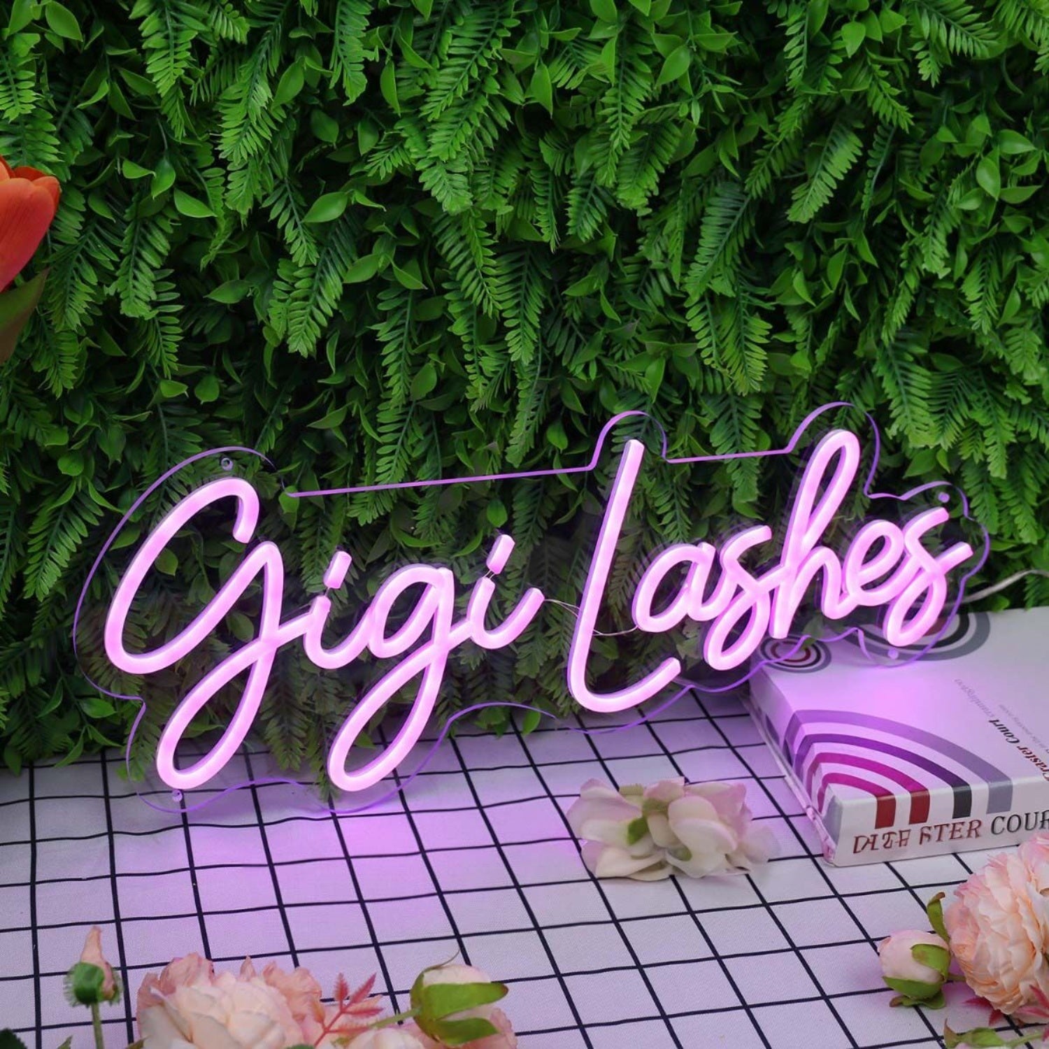 Gigi Lashes Purple Led Neon Sign - Shineneon