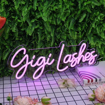 Gigi Lashes Purple Led Neon Sign - Shineneon