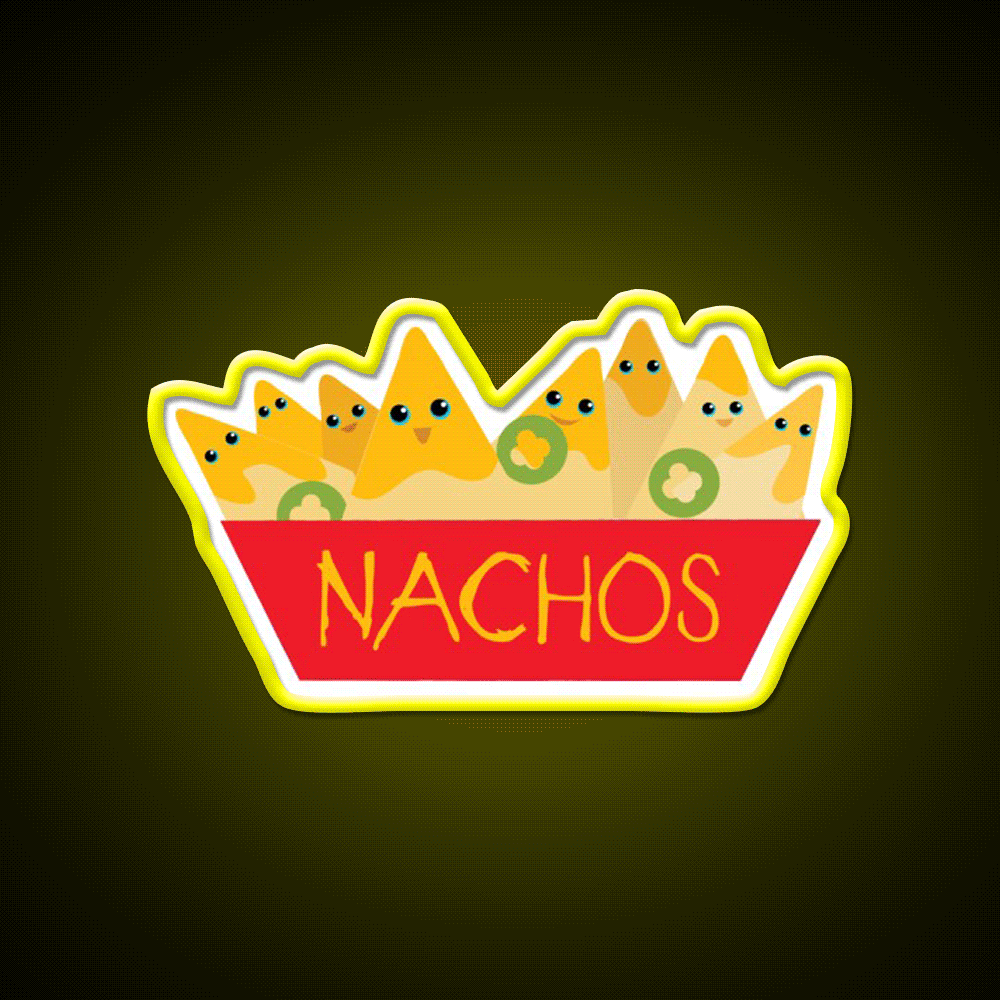 Gimme More Nachos Snack Food Led Neon Sign Rgb Color - Custom LED neon sign front view