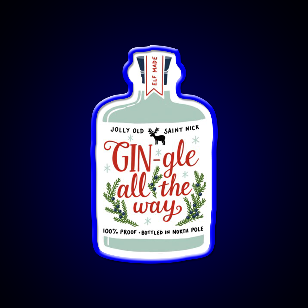Gin Gle All The Way Cocktail Bar Decor Led Neon Sign Rgb Color - LED neon sign view 5