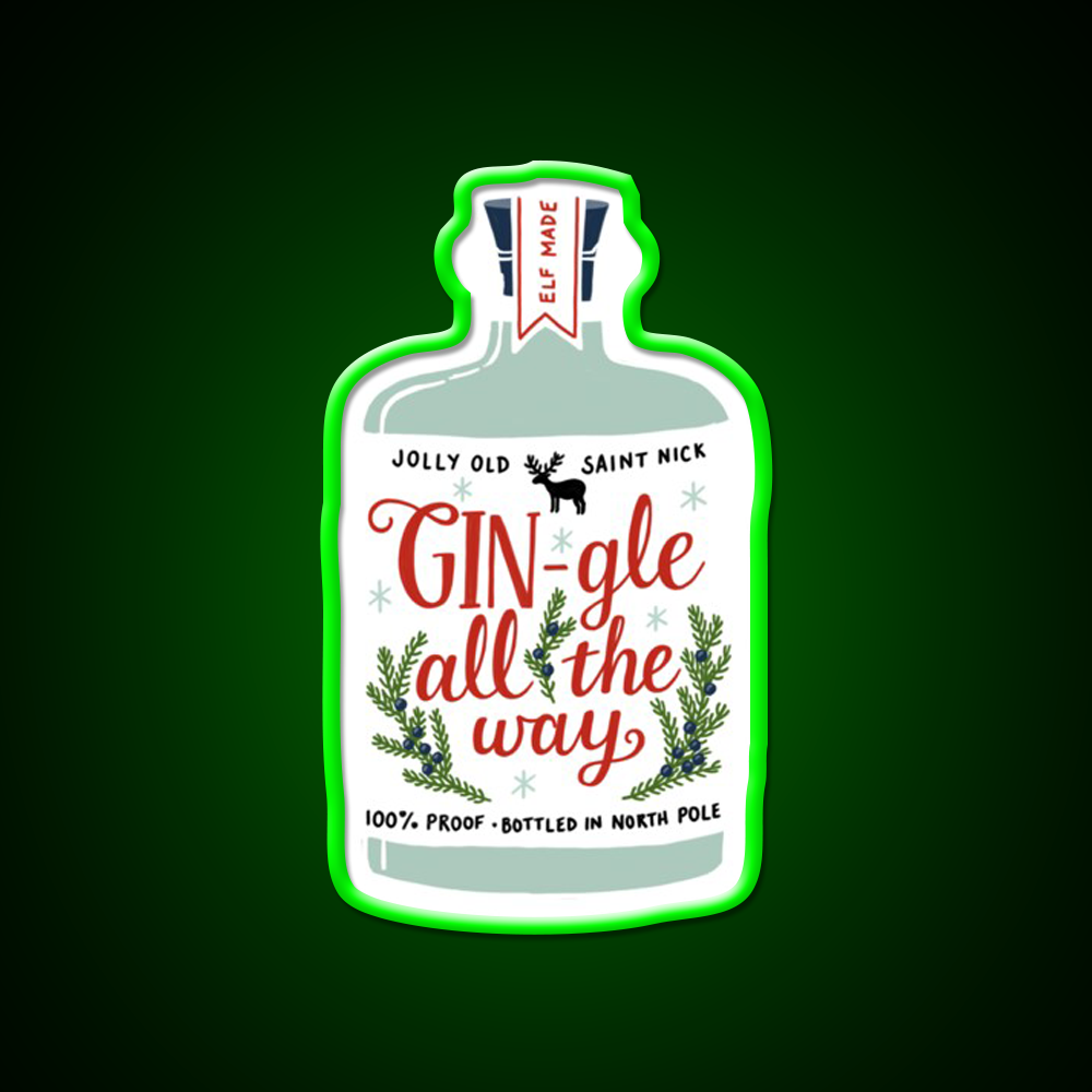 Gin Gle All The Way Cocktail Bar Decor Led Neon Sign Rgb Color - LED neon sign view 8