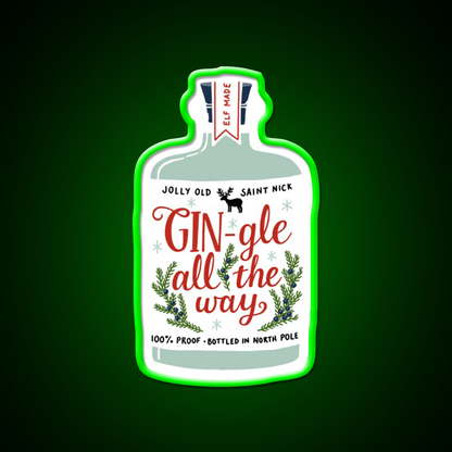 Gin Gle All The Way Cocktail Bar Decor Led Neon Sign Rgb Color - LED neon sign view 8