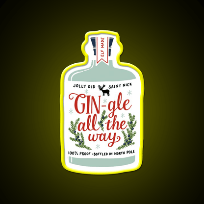 Gin Gle All The Way Cocktail Bar Decor Led Neon Sign Rgb Color - Shineneon