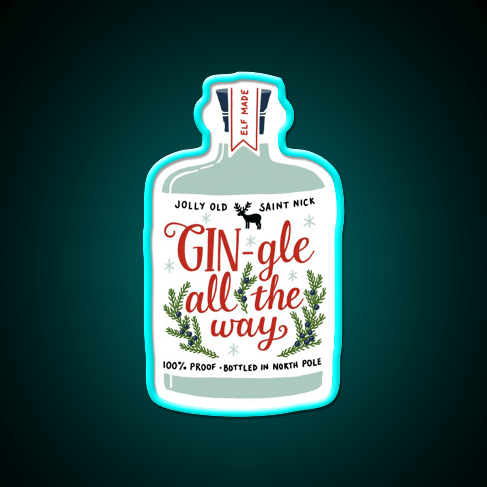 Gin Gle All The Way Cocktail Bar Decor Led Neon Sign Rgb Color - Shineneon