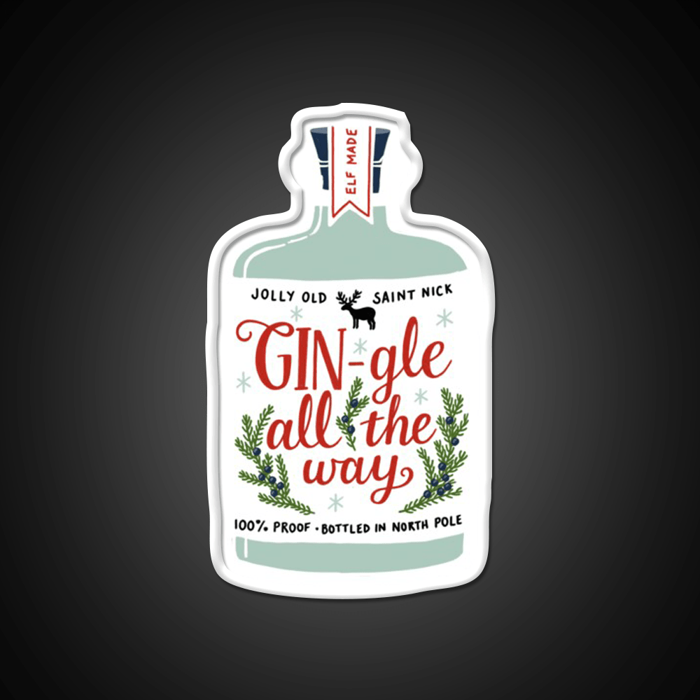 Gin Gle All The Way Cocktail Bar Decor Led Neon Sign Rgb Color - Shineneon