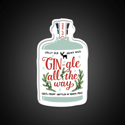 Gin Gle All The Way Cocktail Bar Decor Led Neon Sign Rgb Color - Shineneon