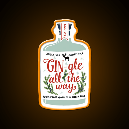 Gin Gle All The Way Cocktail Bar Decor Led Neon Sign Rgb Color - Shineneon