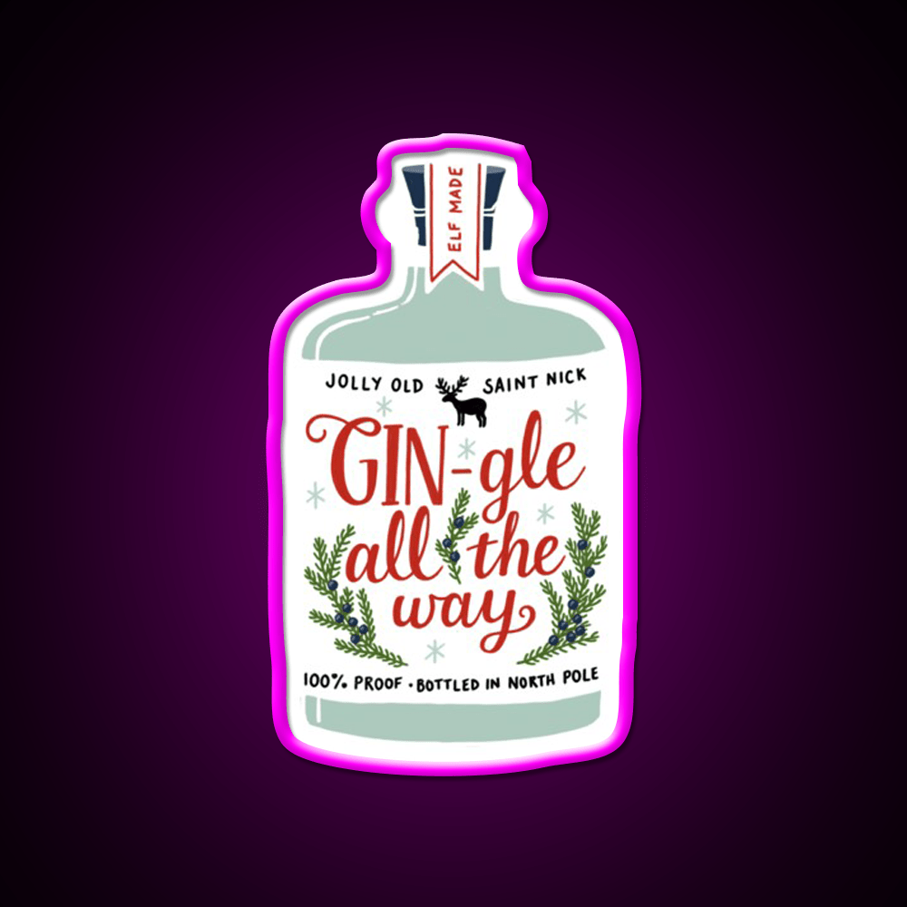 Gin Gle All The Way Cocktail Bar Decor Led Neon Sign Rgb Color - Shineneon