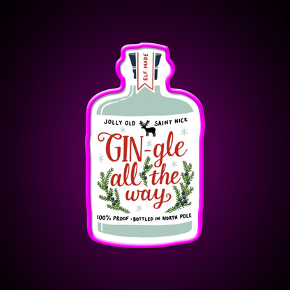 Gin Gle All The Way Cocktail Bar Decor Led Neon Sign Rgb Color - Shineneon