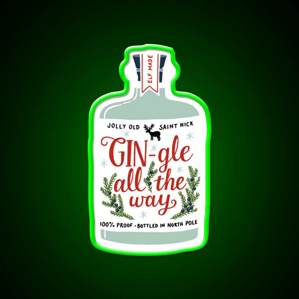 Gin Gle All The Way Cocktail Bar Decor Led Neon Sign Rgb Color - Shineneon