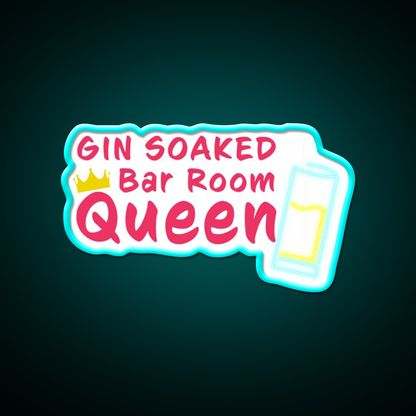 Gin Soaked Queen Man Cave Bar Led Neon Sign Rgb Color - Size and dimension reference
