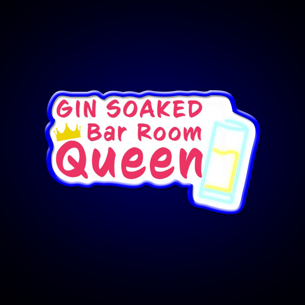 Gin Soaked Queen Man Cave Bar Led Neon Sign Rgb Color - LED neon sign view 5