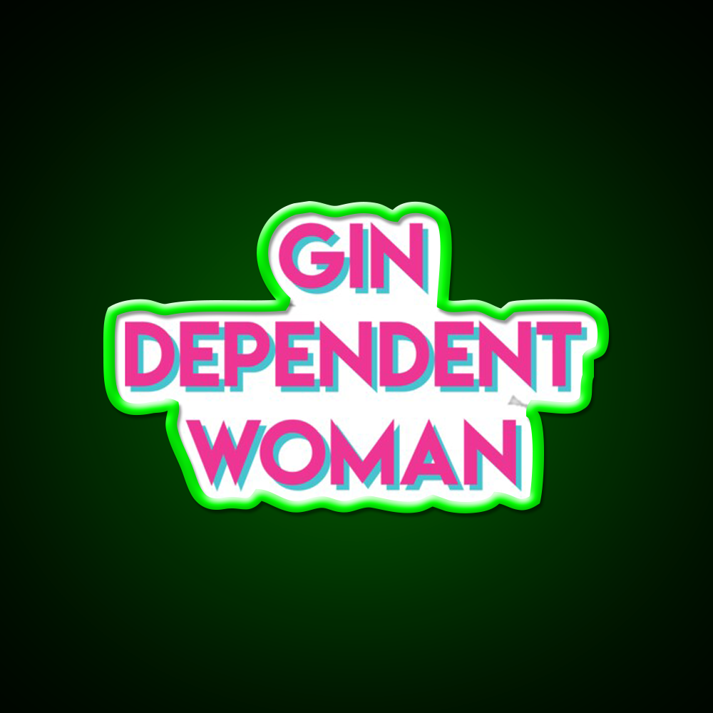 Gindependent Dependent Gin Lovers Cocktail Bar Decor Led Neon Sign Rgb Color - LED neon sign view 8