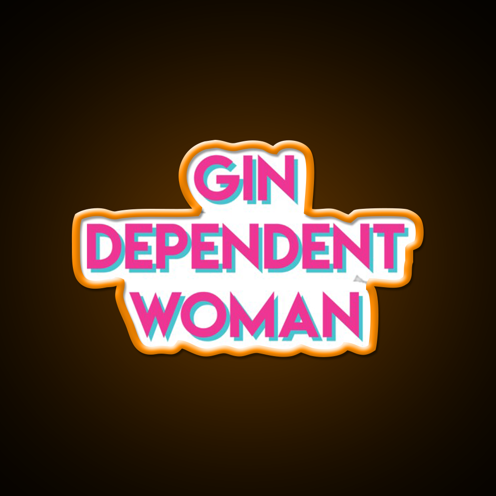 Gindependent Dependent Gin Lovers Cocktail Bar Decor Led Neon Sign Rgb Color - LED neon sign view 6