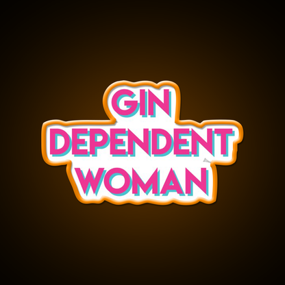 Gindependent Dependent Gin Lovers Cocktail Bar Decor Led Neon Sign Rgb Color - LED neon sign view 6