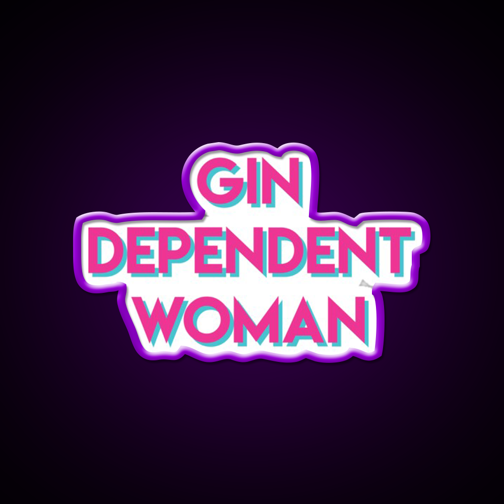 Gindependent Dependent Gin Lovers Cocktail Bar Decor Led Neon Sign Rgb Color - LED neon sign view 9