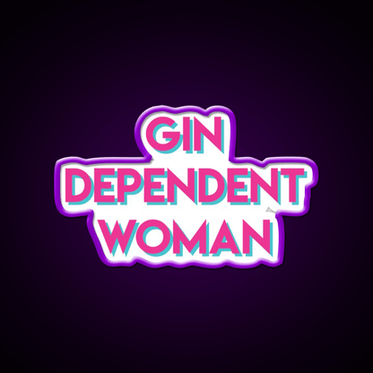 Gindependent Dependent Gin Lovers Cocktail Bar Decor Led Neon Sign Rgb Color - Shineneon