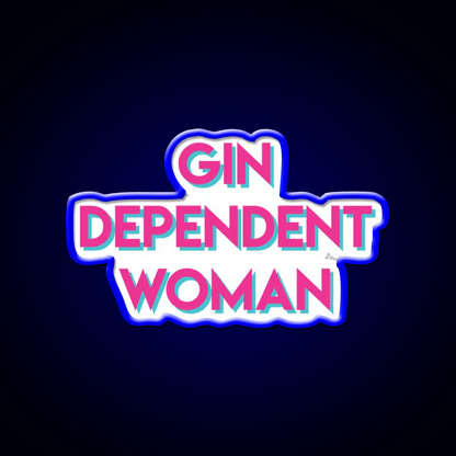 Gindependent Dependent Gin Lovers Cocktail Bar Decor Led Neon Sign Rgb Color - Shineneon