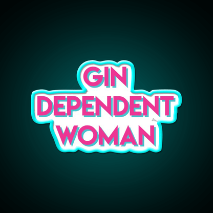 Gindependent Dependent Gin Lovers Cocktail Bar Decor Led Neon Sign Rgb Color - Shineneon