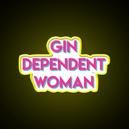 Gindependent Dependent Gin Lovers Cocktail Bar Decor Led Neon Sign Rgb Color - Shineneon