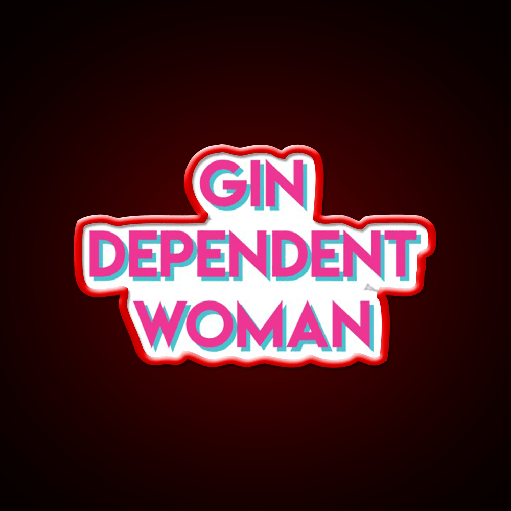 Gindependent Dependent Gin Lovers Cocktail Bar Decor Led Neon Sign Rgb Color - Shineneon