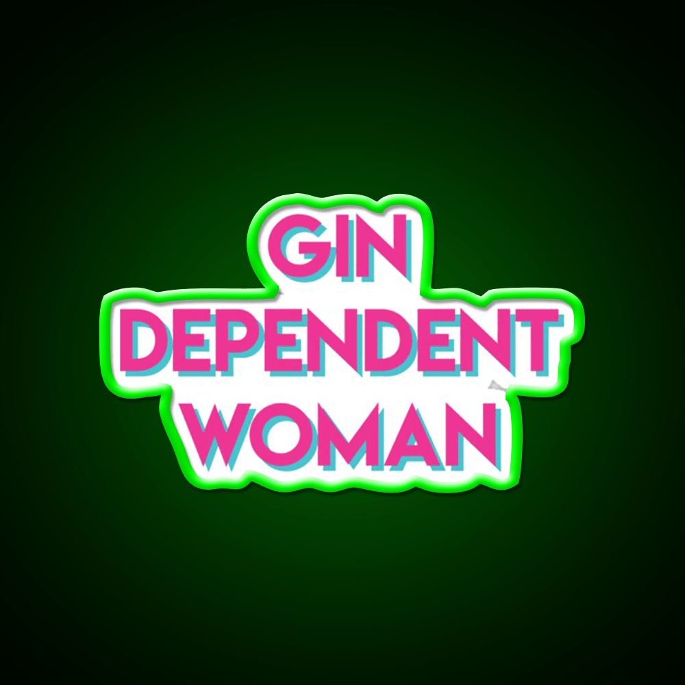 Gindependent Dependent Gin Lovers Cocktail Bar Decor Led Neon Sign Rgb Color - Shineneon