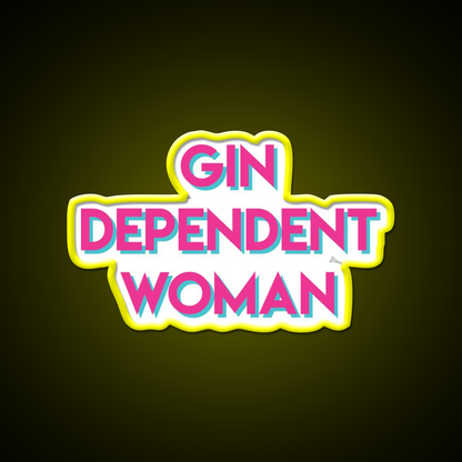 Gindependent Dependent Gin Lovers Cocktail Bar Decor Led Neon Sign Rgb Color - LED neon sign view 7