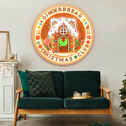 Gingerbread Christmas Club Acrylic Led Neon Sign | Shineneon