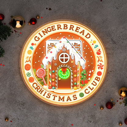 Gingerbread Christmas Club Acrylic Led Neon Sign | Shineneon